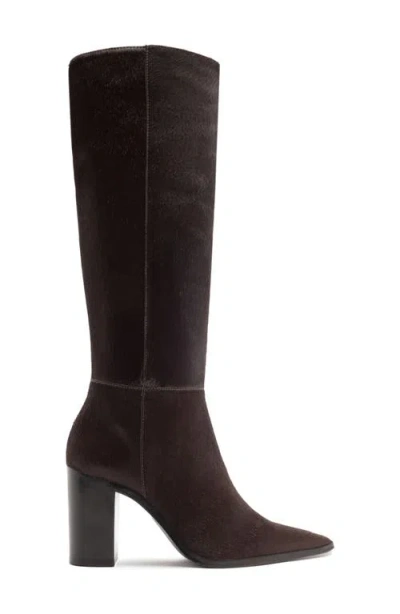 Schutz Mikki Up Block Pointed Toe Knee High Boot In Black