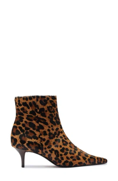 Schutz Mikki Pointed Toe Low Heel Bootie In Animal Print