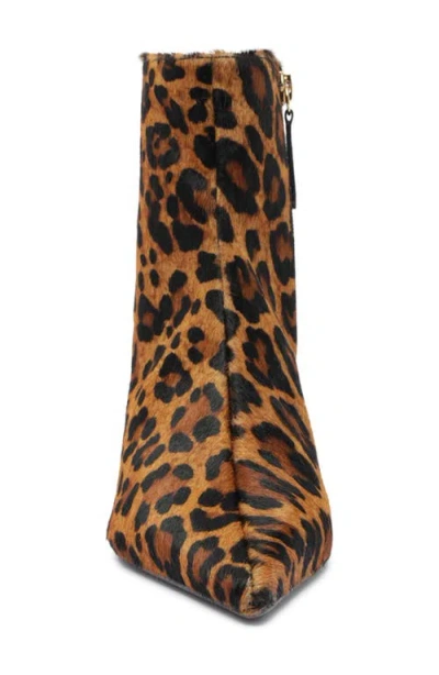 Schutz Mikki Pointed Toe Low Heel Bootie In Animal Print