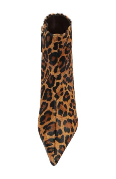 Schutz Mikki Pointed Toe Low Heel Bootie In Animal Print