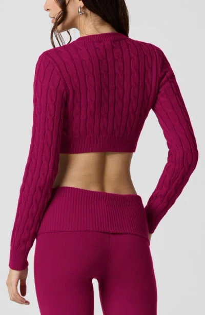 Florence By Mills Ballet Cable Crop Sweater In Pink
