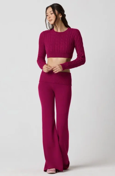 Florence By Mills Ballet Cable Crop Sweater In Pink