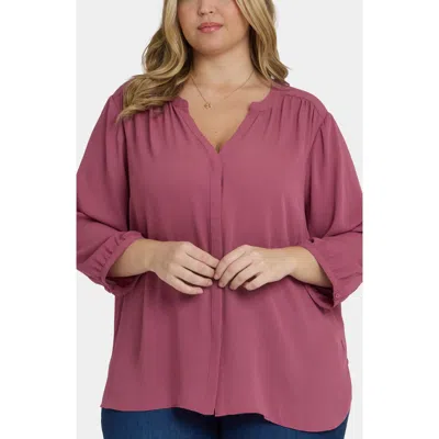 Nydj Pintuck Blouse In Pink