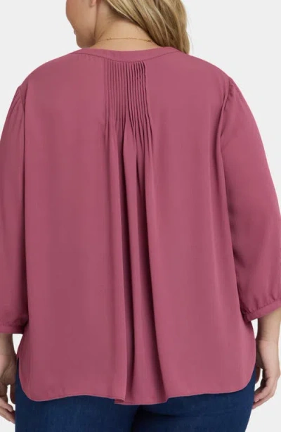 Nydj Pintuck Blouse In Pink