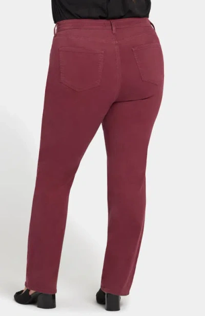 Nydj Plus Size High Rise Marilyn Straight Jeans In Burgundy