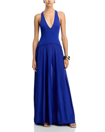 Solid & Striped The Maggie Crossback Maxi Dress In Blue