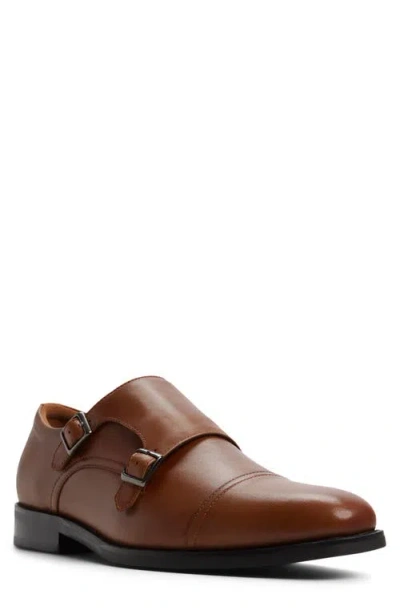 Aldo Argyle Monk Strap Shoe In Brown