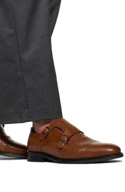 Aldo Argyle Monk Strap Shoe In Brown