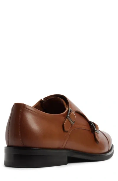 Aldo Argyle Monk Strap Shoe In Brown