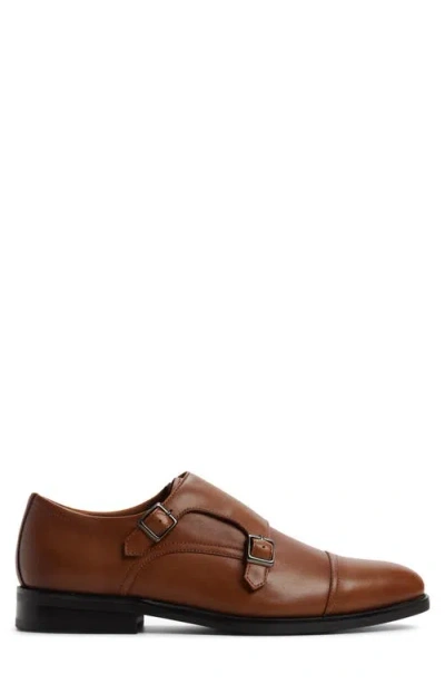 Aldo Argyle Monk Strap Shoe In Brown