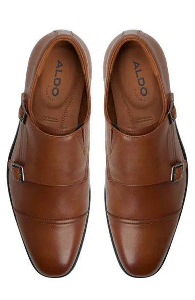 Aldo Argyle Monk Strap Shoe In Brown