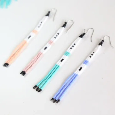 Fosterie Armada Fringe Embera Earrings In Multi