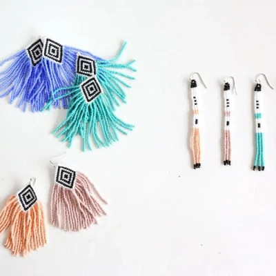Fosterie Armada Fringe Embera Earrings In Multi