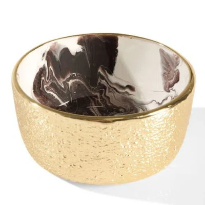 Lunares Bianco Nero Round Bowl In Neutral