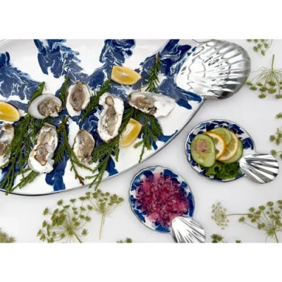Lunares La Mar Oval Serving Dish In Blue