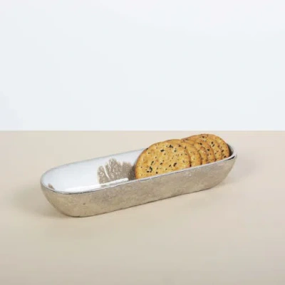 Lunares Dansbury Cracker Tray In Silver