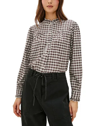 Rails Alanna Check Long-sleeve Blouse In Gray