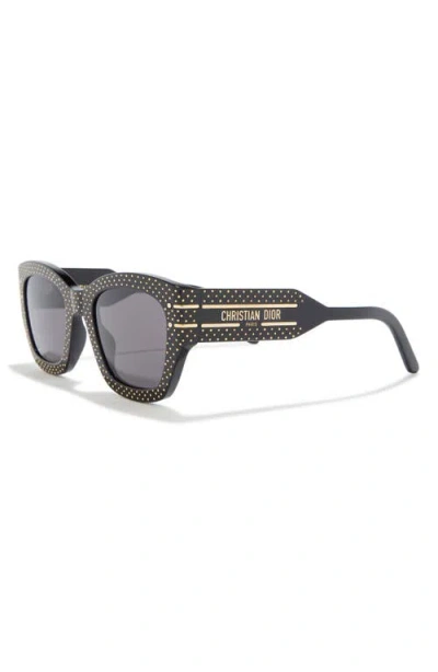 Dior Signature S16i 52mm Square Sunglasses In Black