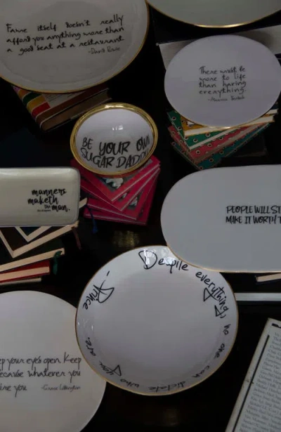 Lunares Bowl With Quote In White