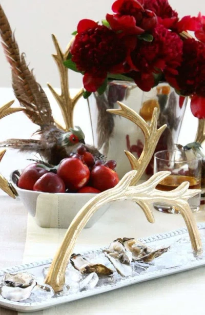 Lunares Staghorn Pedestal Bowl In Silver