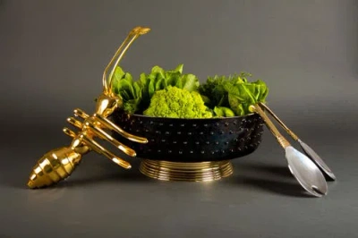 Lunares Djembe Large Round Bowl In Brown