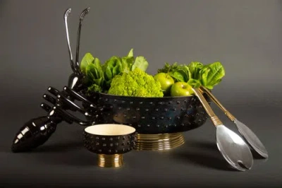 Lunares Djembe Large Round Bowl In Brown