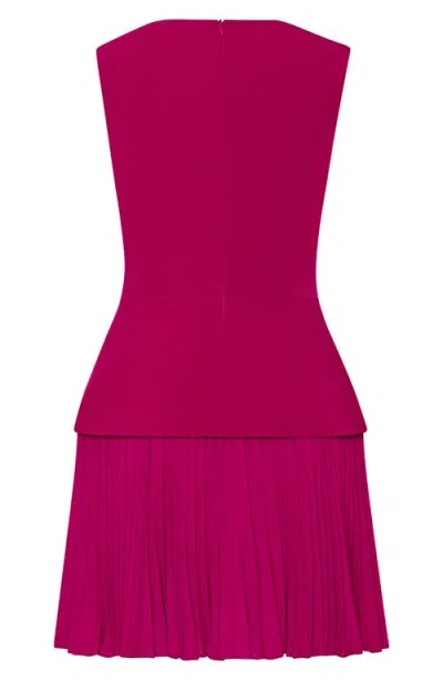 open lace back dress Haddy Pleated Mini Dress in Blue Multi main image 0
