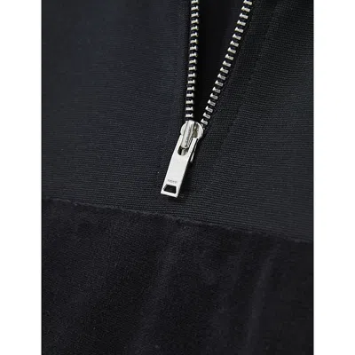 Reiss Selin Half-zip Stretch-woven Sweatshirt 9-13 Years Navy Blu In Black