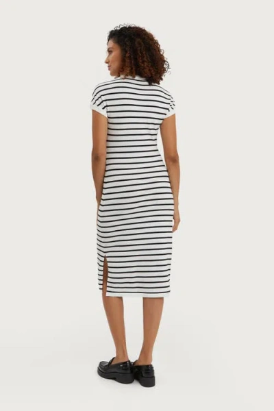 Nom Maternity Lydia Stripe Maternity Dress In White