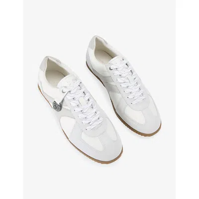 Kurt Geiger Mens White Eldon Leather And Suede Trainers Eur 45 / 11 Uk In White