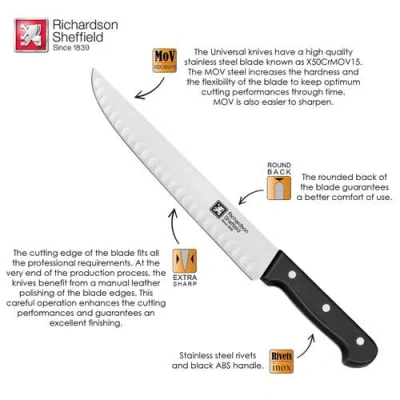 Richardson Sheffield Universal 10-inch Butcher Knife With Notches In Black