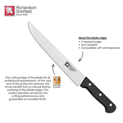 Richardson Sheffield Universal 10-inch Butcher Knife With Notches In Black