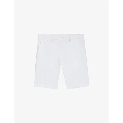 Hugo Boss Slim-fit Shorts In Water-repellent Stretch Fabric In White
