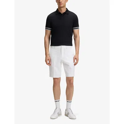 Hugo Boss Slim-fit Shorts In Water-repellent Stretch Fabric In White