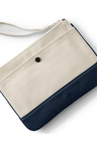 Lands' End Canvas Zipper Pouch In White