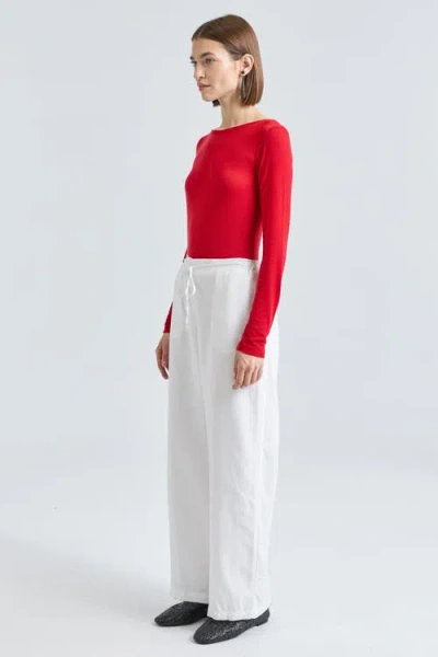 Almina Concept Long Sleeve Boat Tee In Red