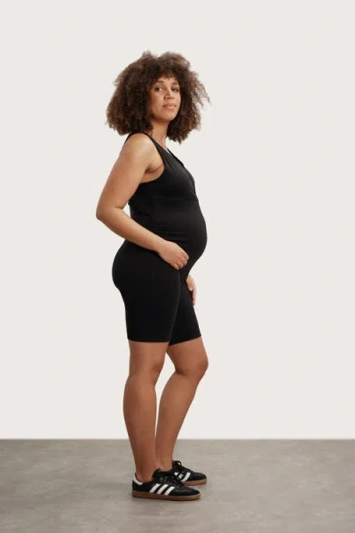 Nom Maternity Stretch Romper In Black