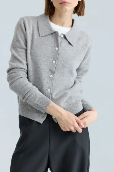 Almina Concept Wool Polo Knit Shirt In Gray