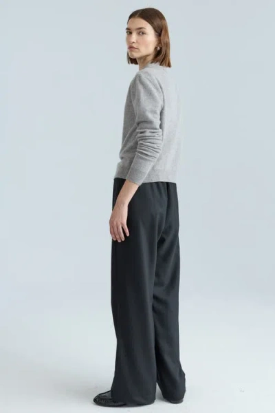 Almina Concept Wool Polo Knit Shirt In Gray