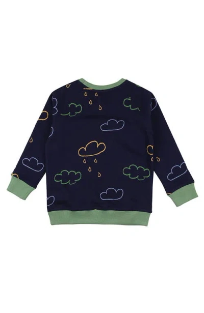 Lilly And Sid Lilly + Sid Organic Cotton Weather Print Sweatshirt In Blue