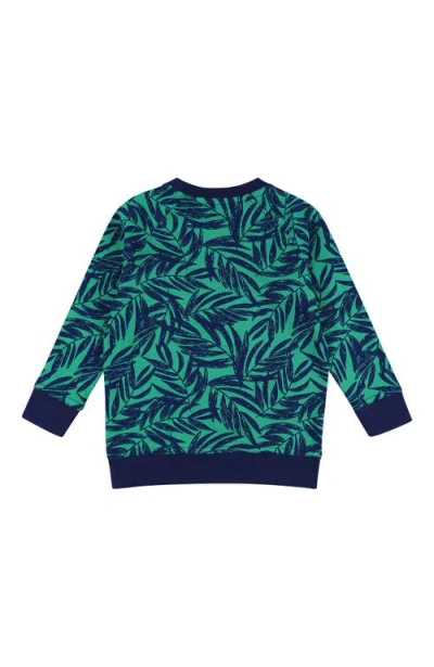 Lilly And Sid Lilly + Sid Organic Cotton Palm Print Sweatshirt In Green