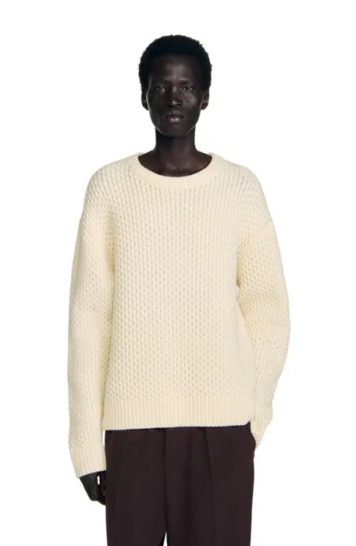 Sandro Wool And Cashmere Turtleneck Sweater In White