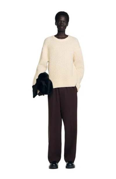 Sandro Wool And Cashmere Turtleneck Sweater In White