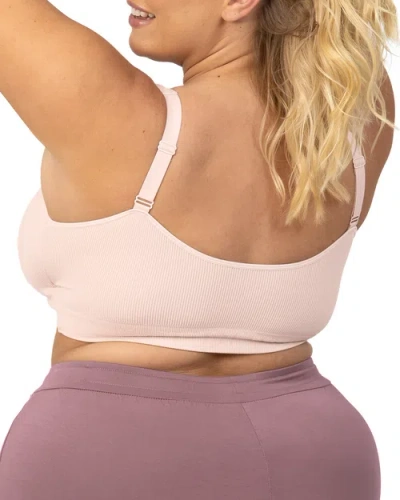 Kindred Bravely Busty Sublime Adjustable Crossover Nursing & Lounge Bra -sizing Options From E-i Cup In Pink