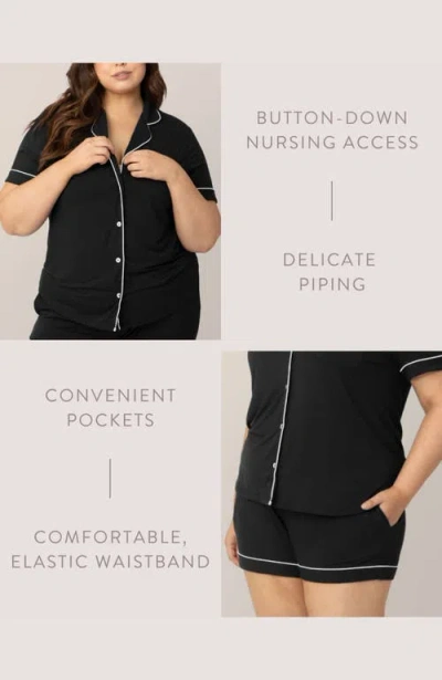 Kindred Bravely Clea Short Sleeve Pajama Set In Black