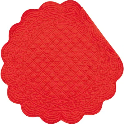 C & F Home C&f Home Red Round July Fourth Placemats Set Of 6, 17" In Red