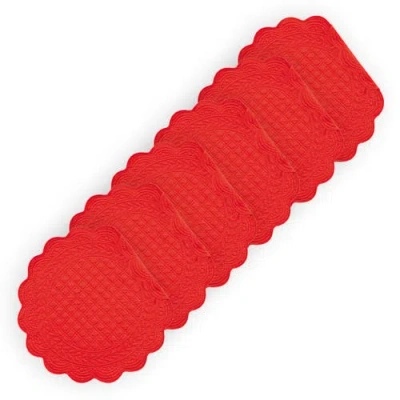 C & F Home C&f Home Red Round July Fourth Placemats Set Of 6, 17" In Red