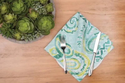 C & F Home C&f Home Jade Cotton Reversible Napkin Set Of 6 Decor In Blue