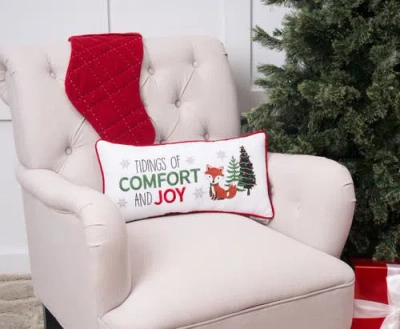 C & F Home C&f Home Woodland Fox Pine Trees "comfort & Joy" Accent Pillow, 10" X 20" In Multi