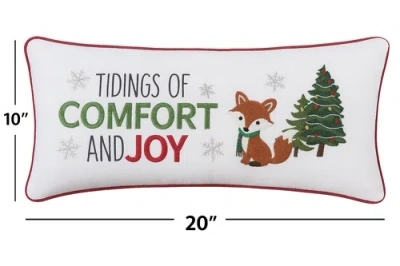 C & F Home C&f Home Woodland Fox Pine Trees "comfort & Joy" Accent Pillow, 10" X 20" In Multi